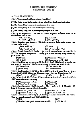 Bài kiểm tra Chương II môn Hình học Lớp 11